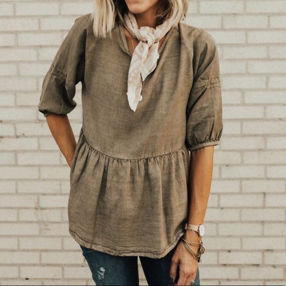 Roolee Tops - ROOLEE Little Italy Babydoll Top in Olive